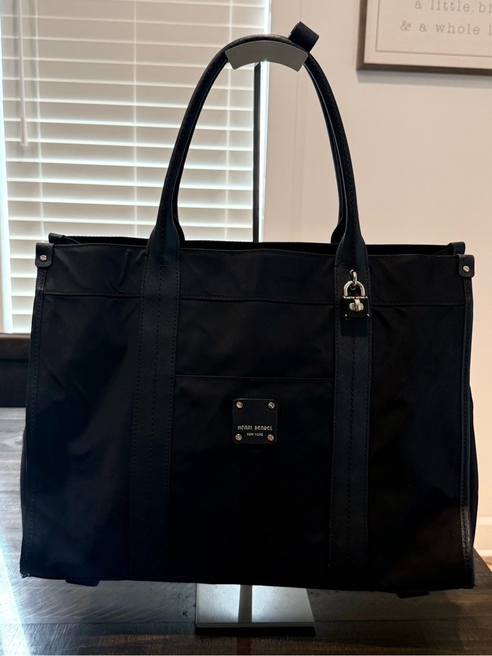 Henri Bendel Black Tote Bag with Lock
